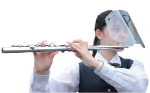 吹奏楽用 フェイスシールド(タイプ-A)【対象楽器フルート オーボエ クラリネット サックス ストリングス バス パーカッション】 (本体セット フレーム1本+フィルム2枚入り)