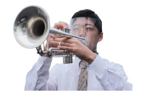 吹奏楽用 フェイスシールド(タイプ-B)【対象楽器トランペット ホルン】(本体セット フレーム1 本+フィルム2枚入り)