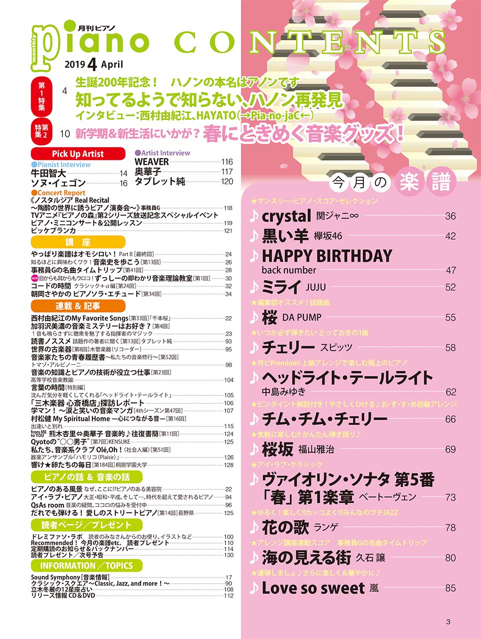 月刊ピアノ 2019年4月号