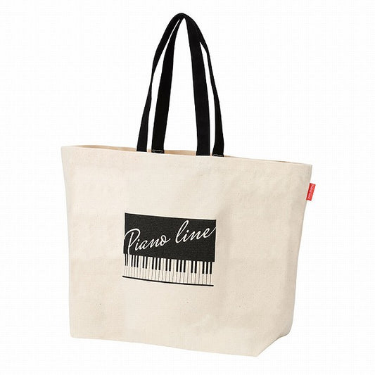 Piano line マチありキャンバストートバッグ(鍵盤)