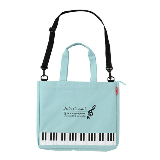 Piano line ショルダー付き2wayトートバッグ ト音記号 ミントグリーン