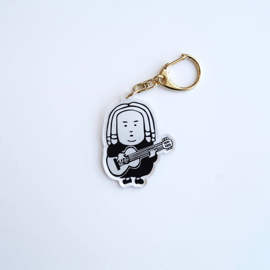 おしゃべりはやめて、お静かに キーホルダー ギターとバッハくん