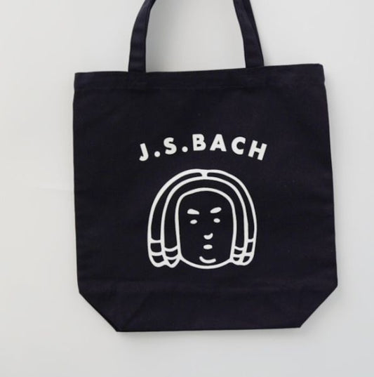 トートバッグ　バッハくんの顔　ネイビー