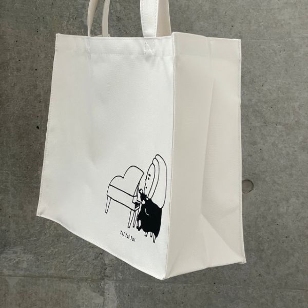 レッスンバッグ《バッハくんと一緒に弾こう！》ナチュラル×ブラック