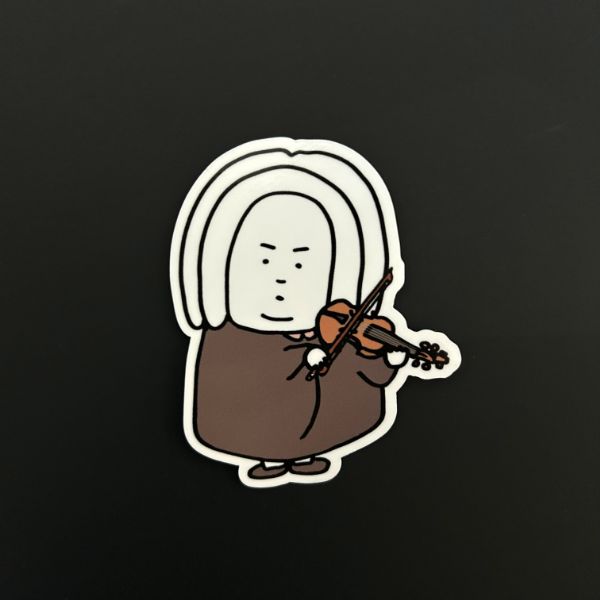 ステッカー　ヴァイオリンを弾くバッハくん