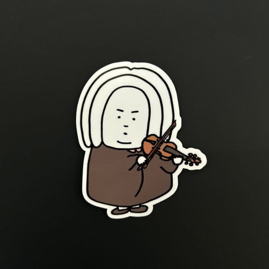 ステッカー　ヴァイオリンを弾くバッハくん