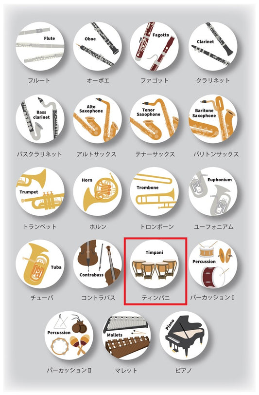 楽器缶バッジ ティンパニ
