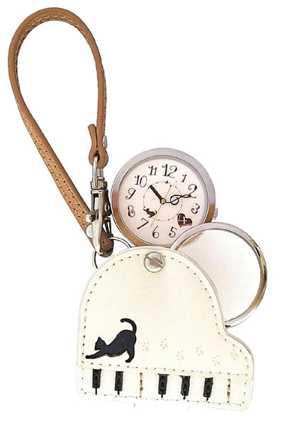 ルーペウォッチ　ねこピアノ　ホワイト