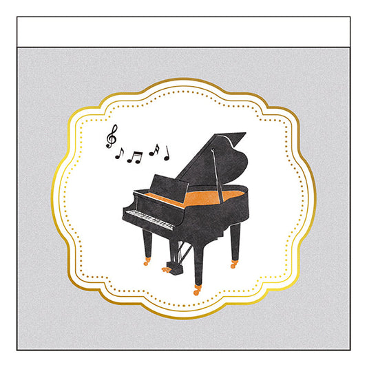 MUSIC ENSEMBLEメモパッド・スクエア　ピアノ／グレー