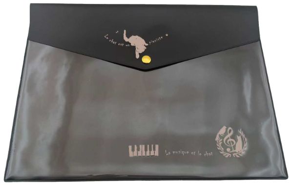 A4フラットケース(マチなし) 音楽とネコ