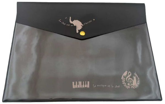 A4フラットケース(マチなし) 音楽とネコ