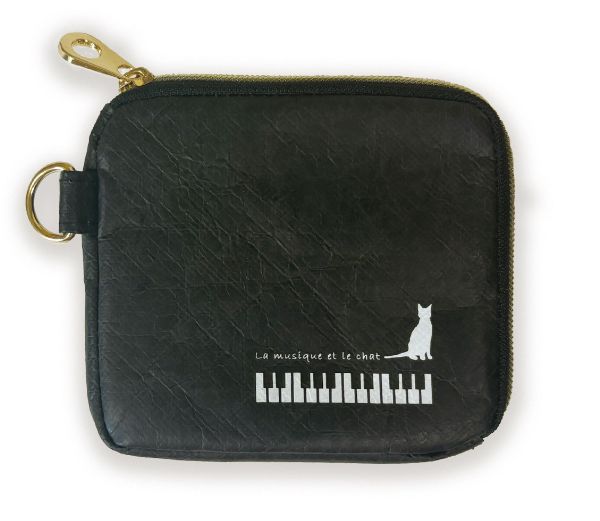 クラフト風マルチケース 音楽とネコ