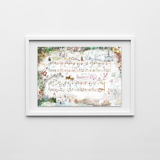 飾りたくなる楽譜WE WISH YOU A MERRY CHRISTMAS（カラー）