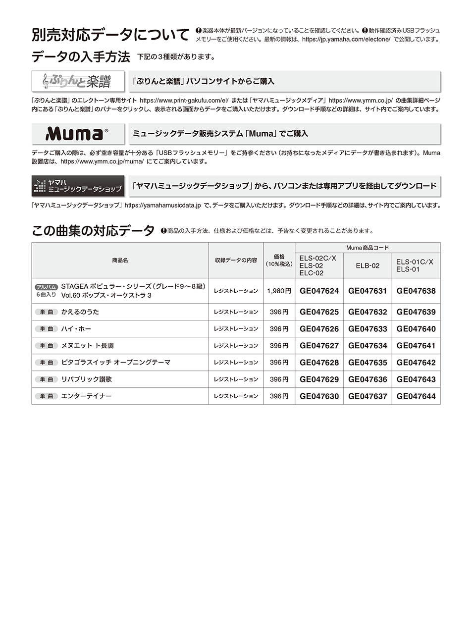 STAGEA ポピュラー 9～8級 Vol.60 ポップス・オーケストラ3