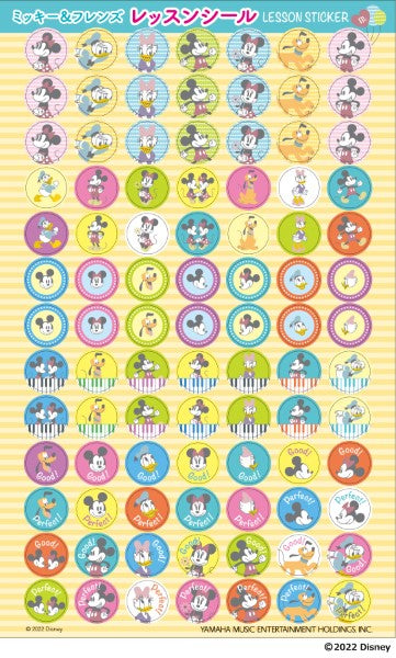 ミッキー＆フレンズ　レッスンシール【発注単位：１０】