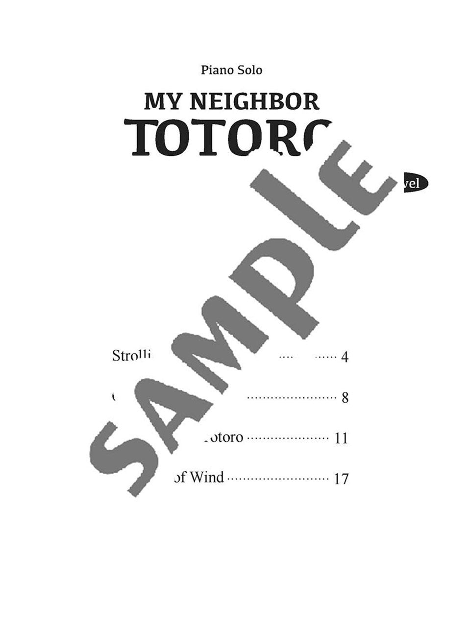 Piano Solo Intermediate Level My Neighbor Totoro