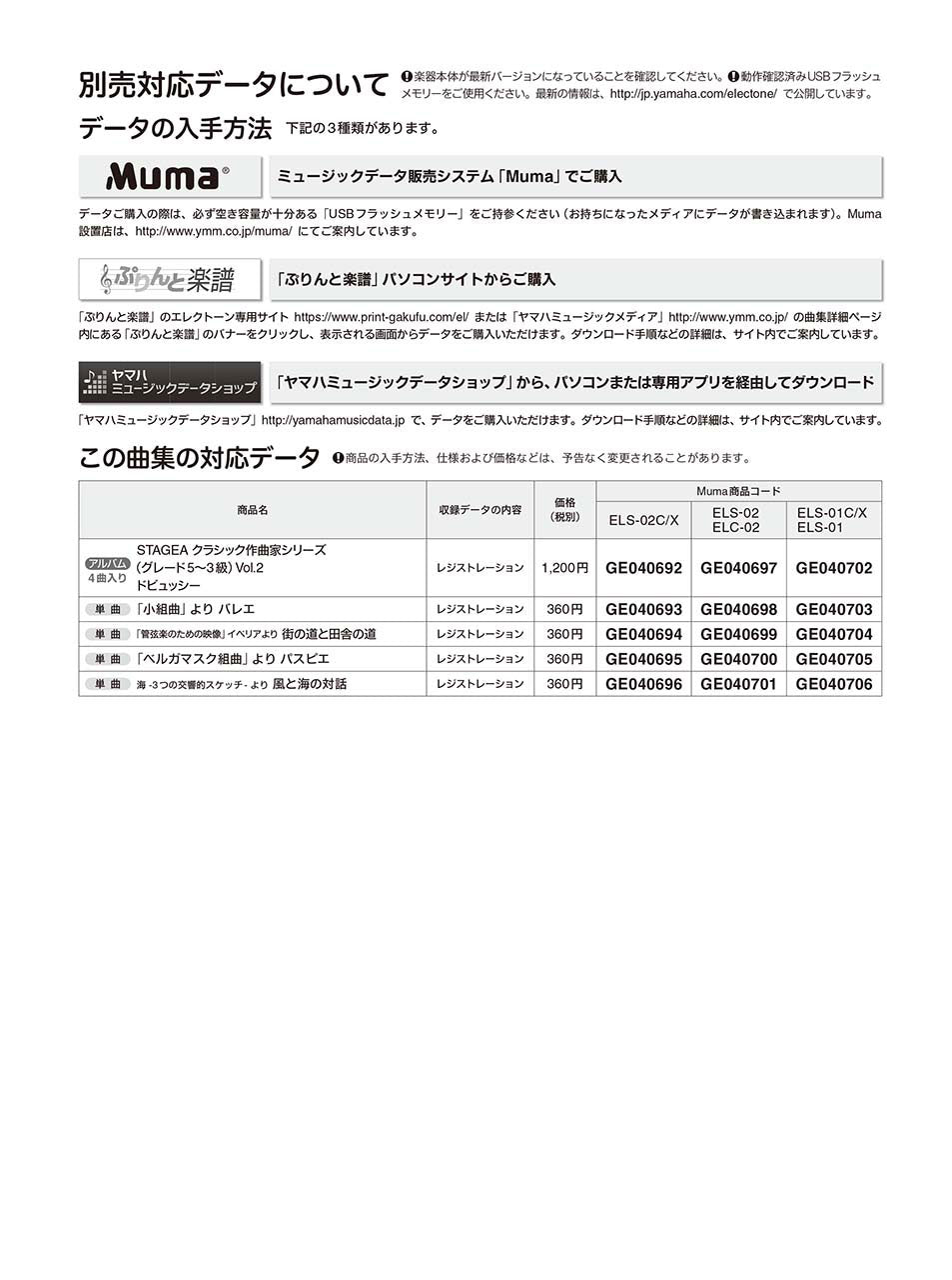 STAGEA クラシック作曲家シリーズ 5～3級 Vol.2 ドビュッシー