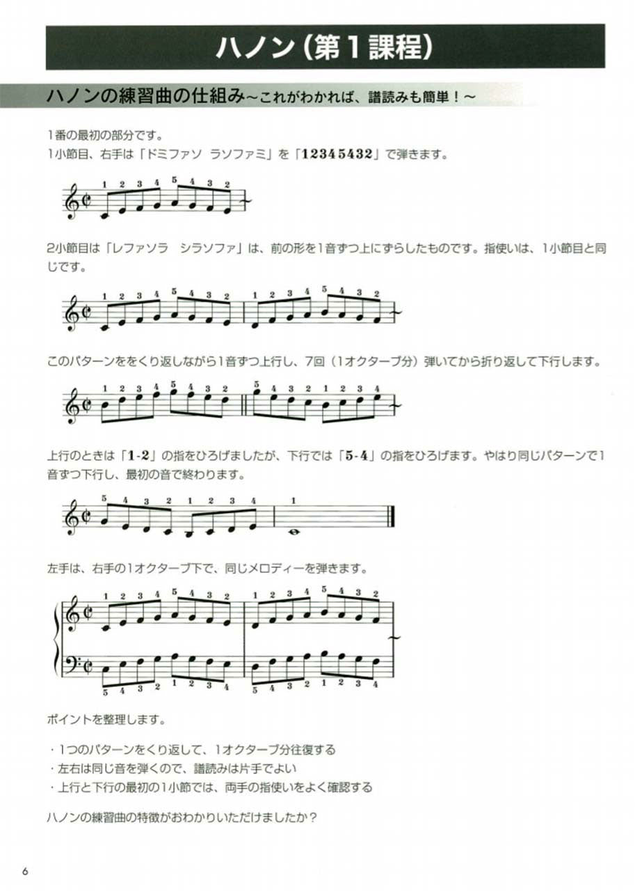 無理のない指のトレーニングのために 大人からはじめるハノンピアノ教本