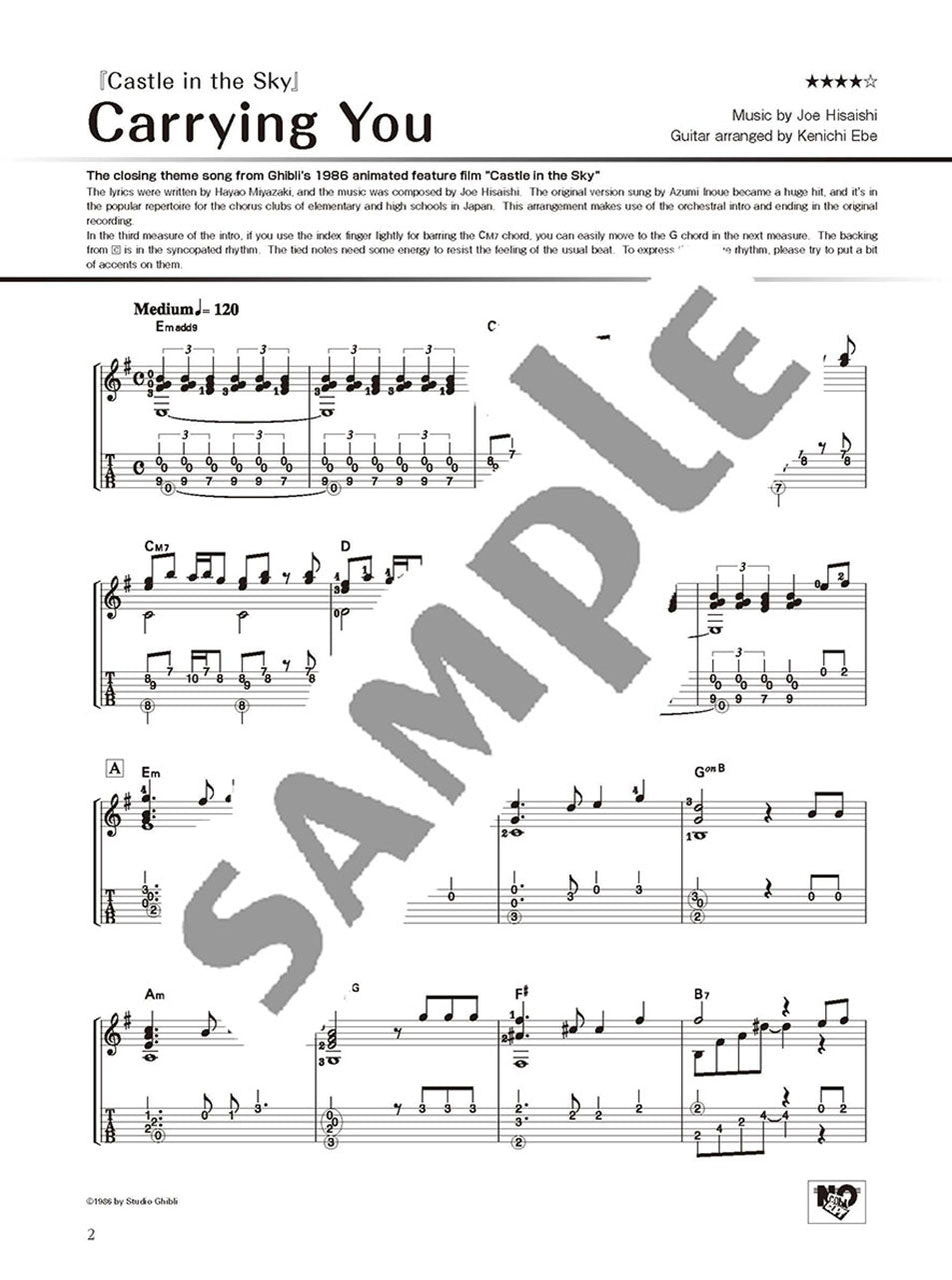 Studio Ghibli Songs for Solo Guitar vol.2 Intermediate