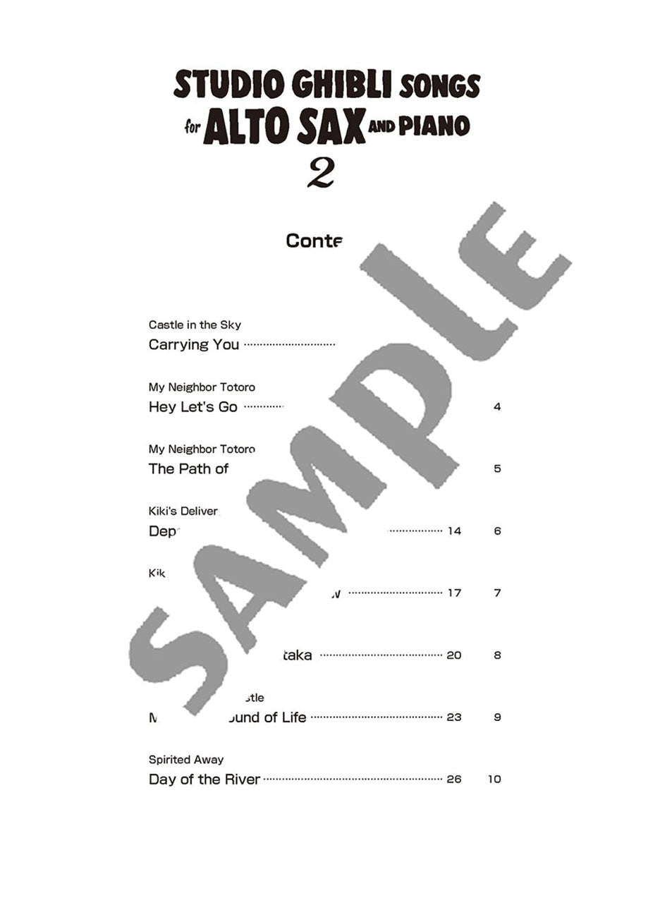 Studio Ghibli Songs for Alto Sax and Piano Vol.2 Intermediate