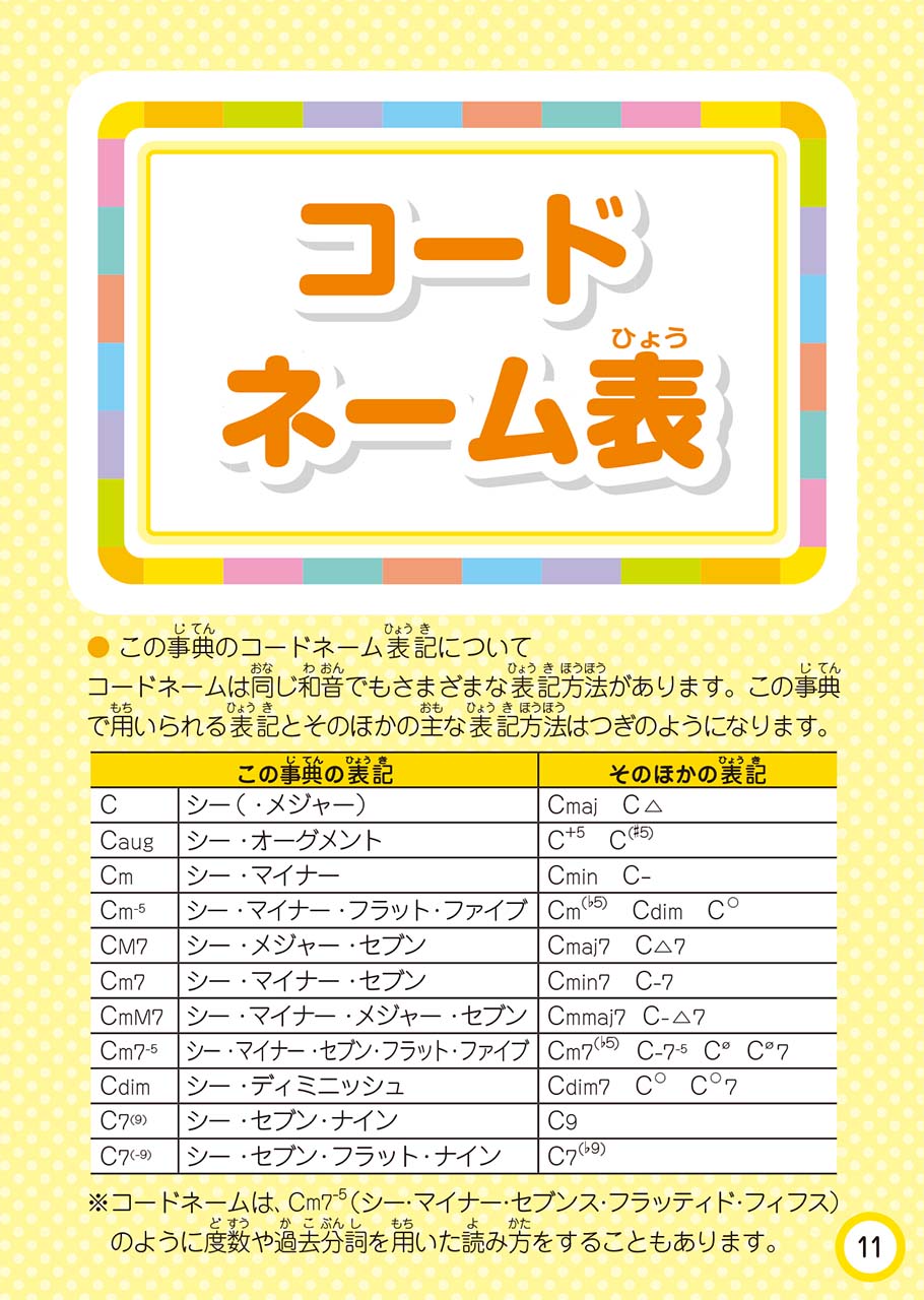 子ども ポケット音楽事典 コードネーム