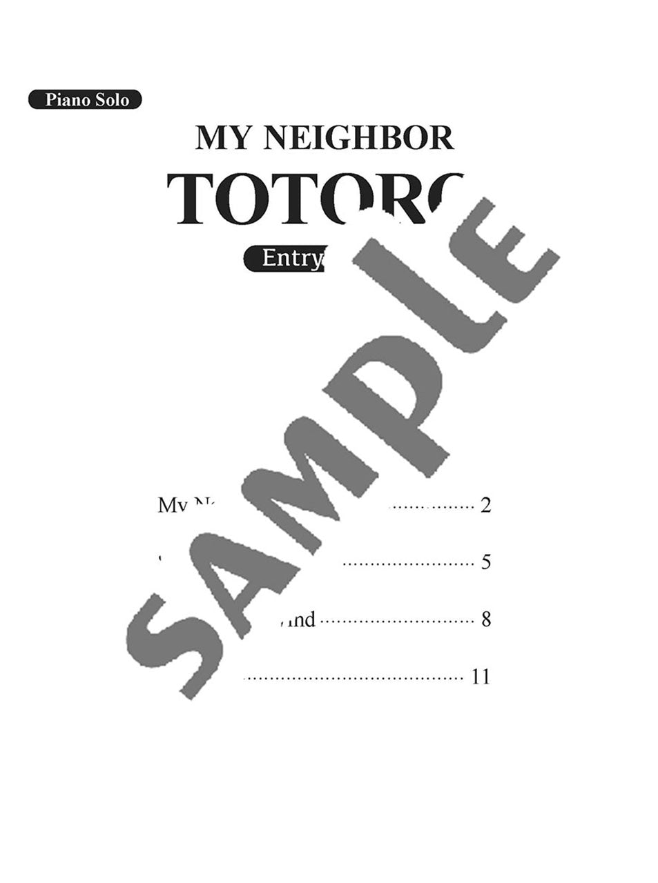Piano Solo Entry Level My Neighbor Totoro