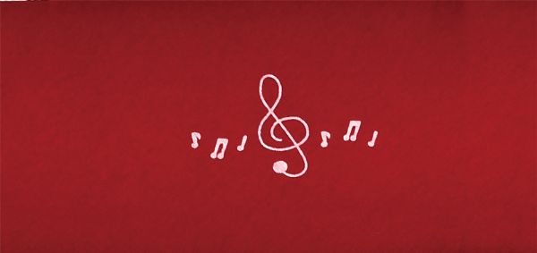 キーカバー（音符プリント）　エンジ