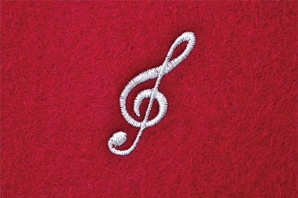 キーカバー（ト音刺繍）　エンジ
