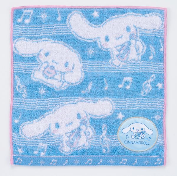 タオルハンカチ　シナモロール　ブルー