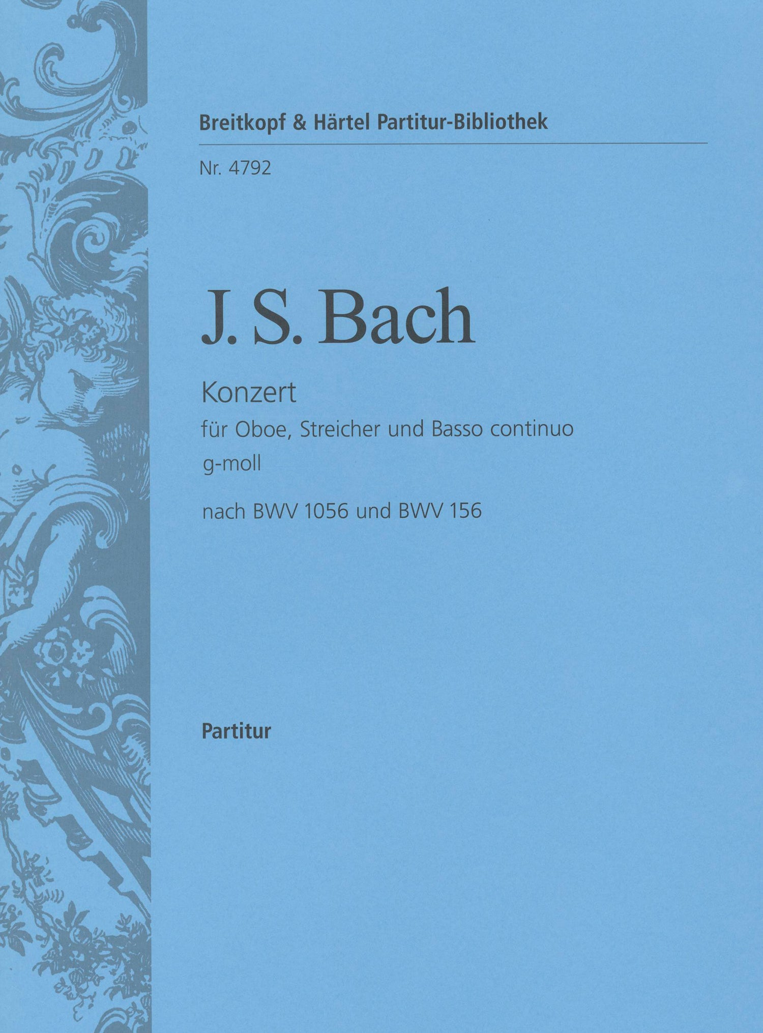 バッハ：オーボエ協奏曲 ト短調/BWV 1056とBWV 156に基づく編曲版/Radeke編: 指揮者用大型スコア 【輸入：オーボエとオーケストラ(スコア)】