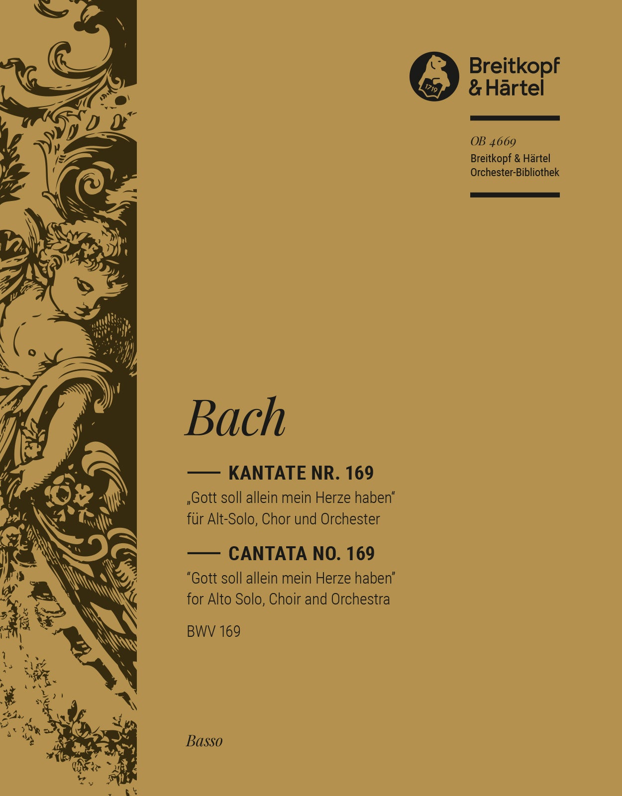 バッハ：カンタータ 第169番「神のみにぞわれ心を捧げん」 BWV 169: チェロ/コントラバス 【輸入：オーケストラ･パート譜】