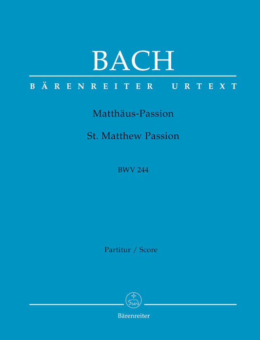 バッハ:マタイ受難曲 BWV 244/原典版/Durr & Schneider編: 指揮者用大型スコア(紙装) 【輸入:合唱とオーケストラ】