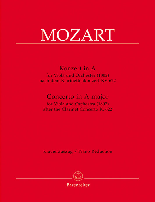 モーツァルト：ビオラ協奏曲 イ長調 KV 622(クラリネット協奏曲 KV 622に基づく)/ホグウッド編 【輸入：ヴィオラ】