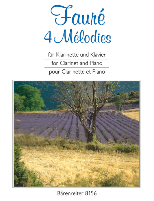 フォーレ:4つの歌曲: ゆりかご、シルヴィ、水辺で、 【輸入:クラリネット】
