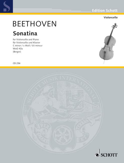 ベートーヴェン：マンドリンとピアノのためのソナチネ WoO 43a (179b)(チェロ用編曲)/Berger編曲 【輸入：チェロ】