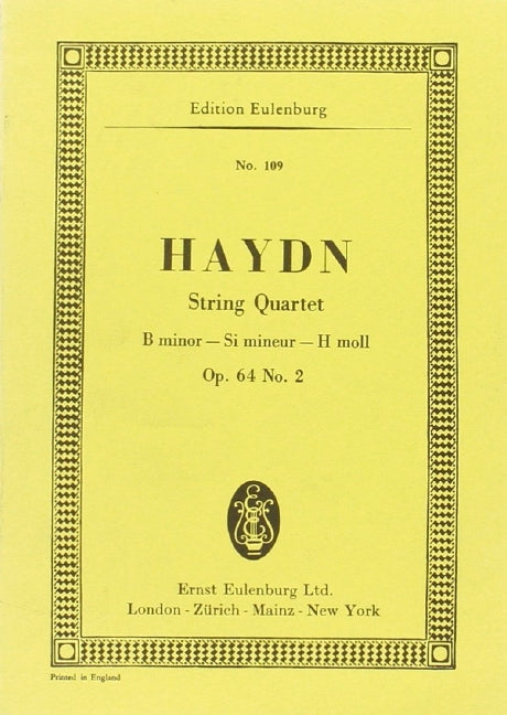 ハイドン：弦楽四重奏曲 第64番 ロ短調 Hob.III/68 Op.64/2 【輸入：室内楽(スコア)】