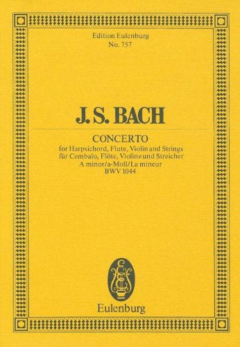 バッハ：チェンバロ、フルートとバイオリンのための三重協奏曲 イ短調 BWV 1044: スタディ・スコア 【輸入：複数ソロ楽器とオーケストラ(スコア)】
