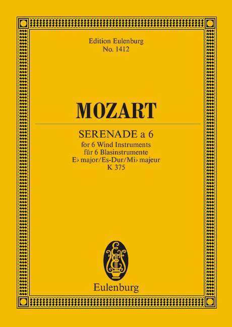 モーツァルト：SERENADE ES-DUR KV 375(2CL,2HR,2BS) 【輸入：室内楽(スコア)】