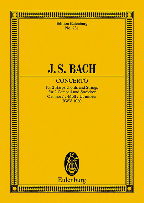 バッハ：2台のチェンバロのための協奏曲 第1番 ハ短調 BWV 1060: スタディ・スコア 【輸入：ピアノとオーケストラ(スコア)】