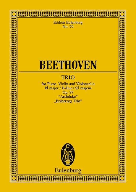 ベートーヴェン：ピアノ三重奏曲 第7番 変ロ長調 Op.97 「大公」 【輸入：室内楽(スコア)】