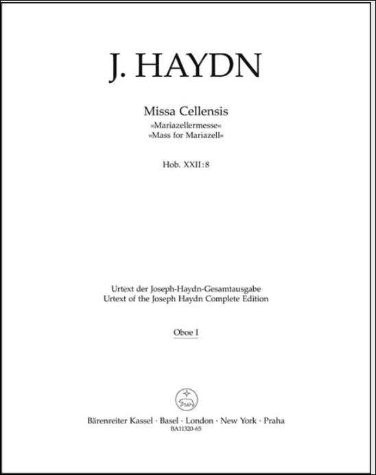 ハイドン：ミサ曲 ハ長調 Hob.XXII/8 「マリアツェル・ミサ(ミサ・チェレンシス)」/新ハイドン全集版/Friesenhagen編(ラテン語): 管打楽器パート譜セット 【輸入：オーケストラ･パート譜】