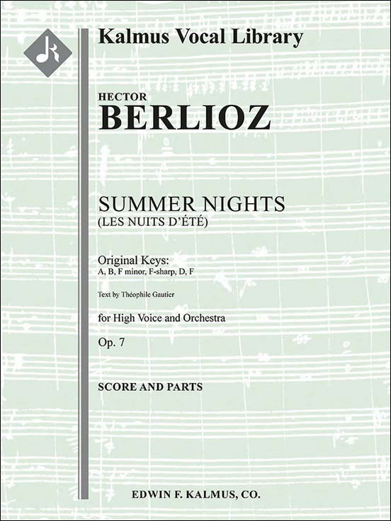 ベルリオーズ：夏の夜 Op.7(原調版): スコアとパート譜セット(9/8/7/6/5) 【輸入：オーケストラ･パート譜】