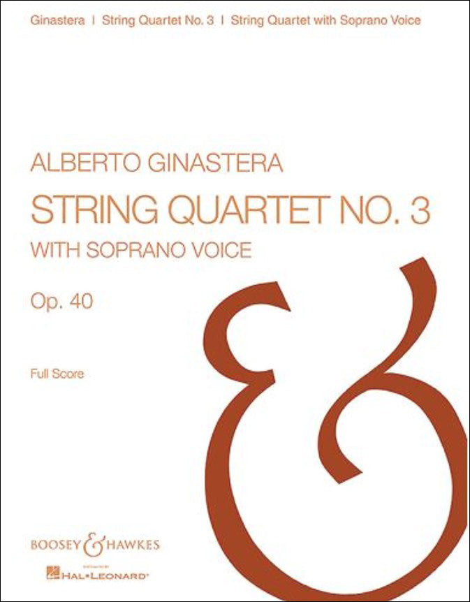 ヒナステーラ：弦楽四重奏曲 第3番 Op.40 【輸入：ヴォーカルとオーケストラ】