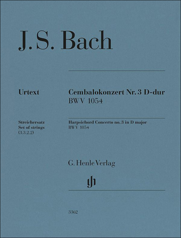 バッハ：チェンバロ協奏曲 第3番 ニ長調 BWV 1054/原典版/Mullemann & Minuth編: 弦パート譜セット(3/3/2/2) 【輸入：オーケストラ･パート譜】