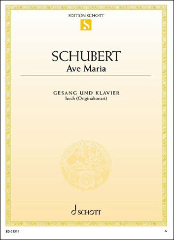 シューベルト：アヴェ・マリア Op.52/6 D 839 (高声用) 【輸入：ヴォーカルとピアノ】