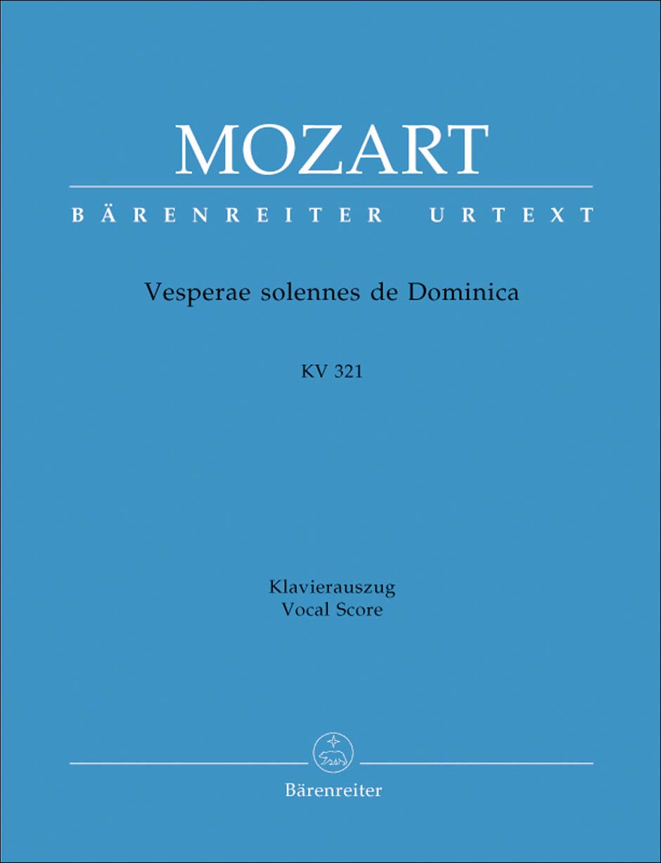 モーツァルト：主日のための晩課 ハ長調 KV 321(ラテン語)/原典版/Fellerer & Schroeder編: ヴォーカルスコア 【輸入：合唱】