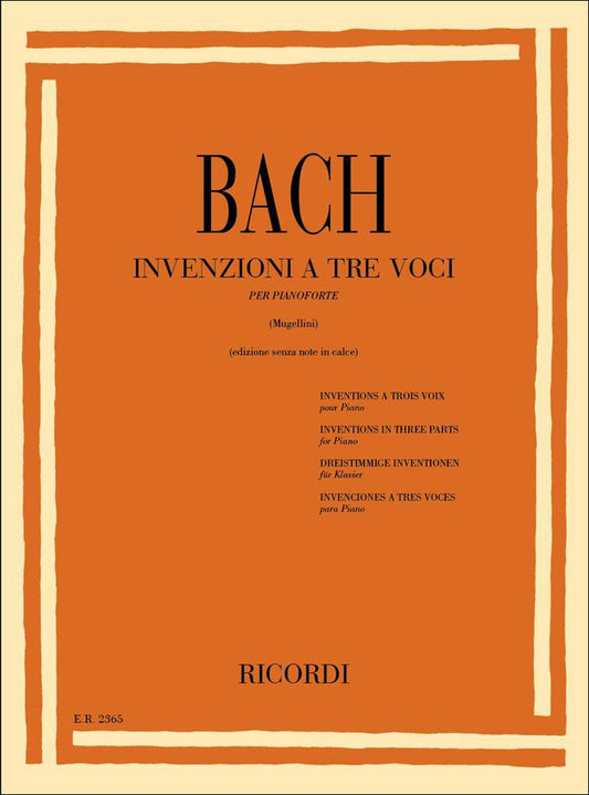 バッハ:シンフォニア(三声のインヴェンション) BWV 787-801/ムジェリーニ編 【輸入:ピアノ】