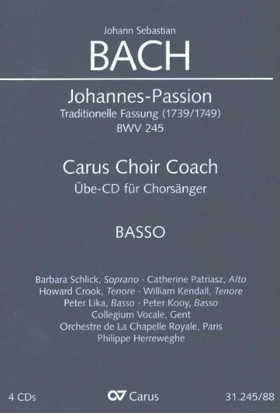バッハ：ヨハネ受難曲 BWV 245(Trad. 1739/1749年版)(独語・英語)/原典版/Wollny編: バス・パート合唱練習用 【輸入：CD/DVD】 Default Title