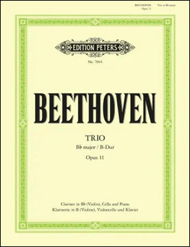 ベートーヴェン：バイオリンまたはクラリネット、チェロとピアノのための三重奏曲 変ロ長調 Op.11「街の歌」(ピアノ三重奏曲 第4番) 【輸入：室内楽(パート譜)】