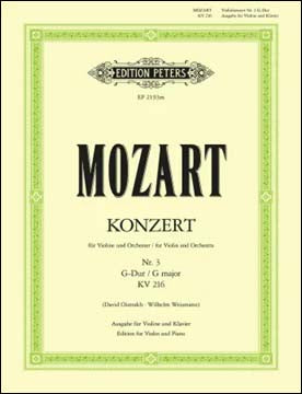 モーツァルト：バイオリン協奏曲 第3番 ト長調 KV 216/オイストラフ編 【輸入：ヴァイオリン】